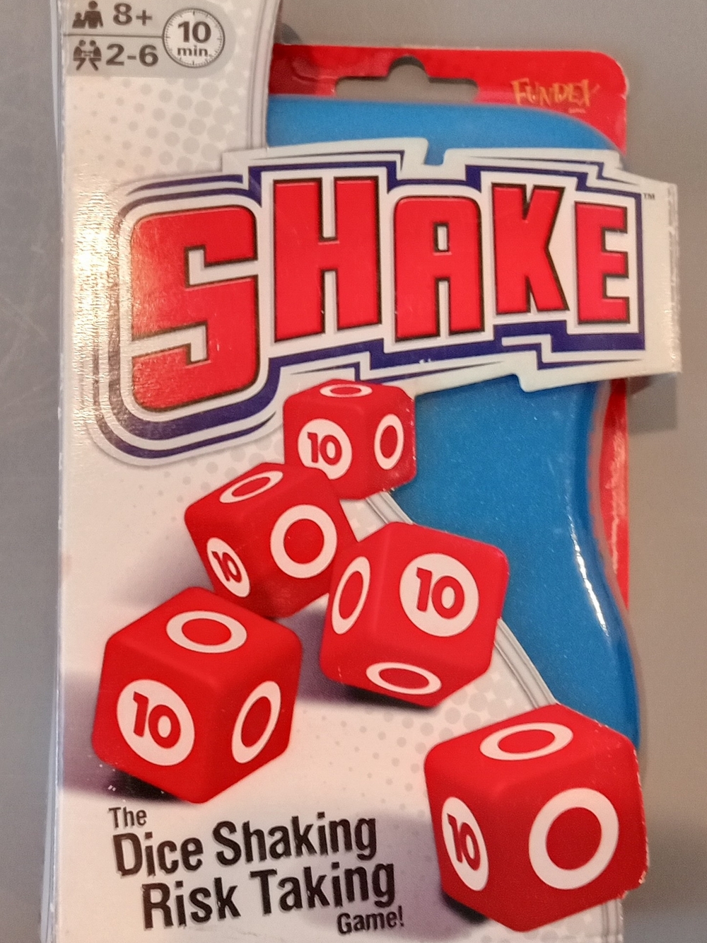 Shake Dice Shaking Game - Red Dice with White Accents